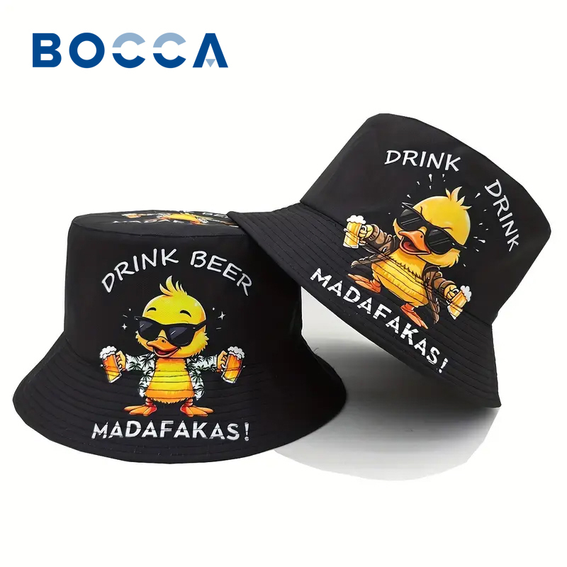  Bocca Beer Duck Bucket Hat Cartoon Pattern Printing Fisherman Hats Location Design Funny Panama Cap Sun Sunshade New Hot Selling 