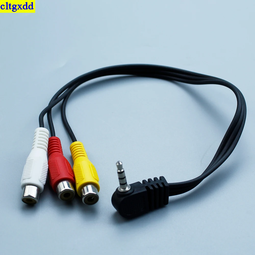 cltgxdd 1piece 4-pole 3.5mm to 3 RCA Female A/V video cable adapter speaker cable connector 30CM power cord