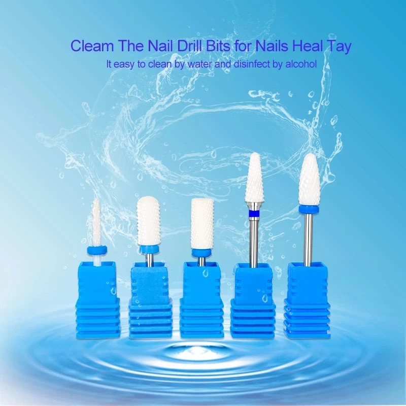 5 PCS/Set Ceramic Nail Drill Bits Electric Drill Machine Nail Cutter Bits Nails Accessories Tools For Manicure Pedicure Tools Best Sellers In Beauty & Health