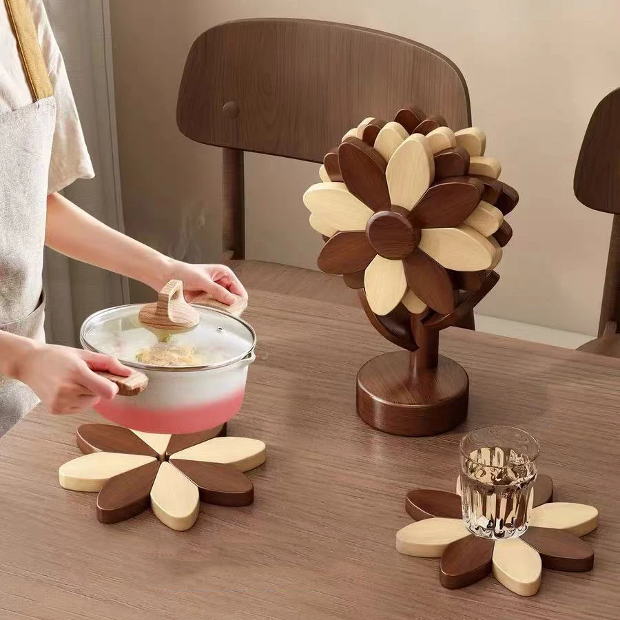 Sunflower Wooden Coaster Mat 4