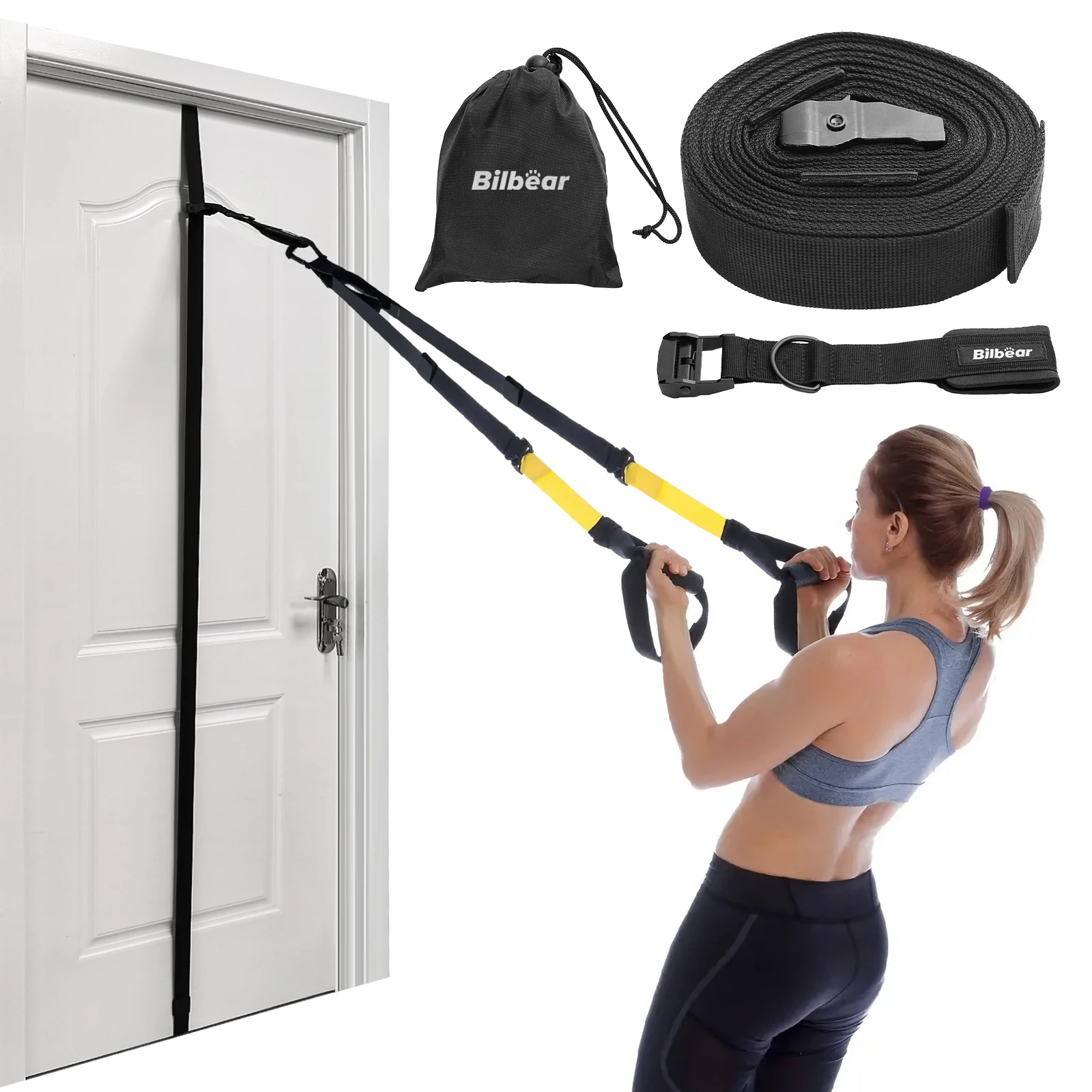 Adjustable Door Anchor Strap for Resistance Band, Easy Assemble Sliding