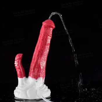 New Large Knot Animal Dog Ejacultion Dildo With Sucker Spray Liquid Function Squirting Penis Anal Plug G-spot Stimulate Sex Toys 3