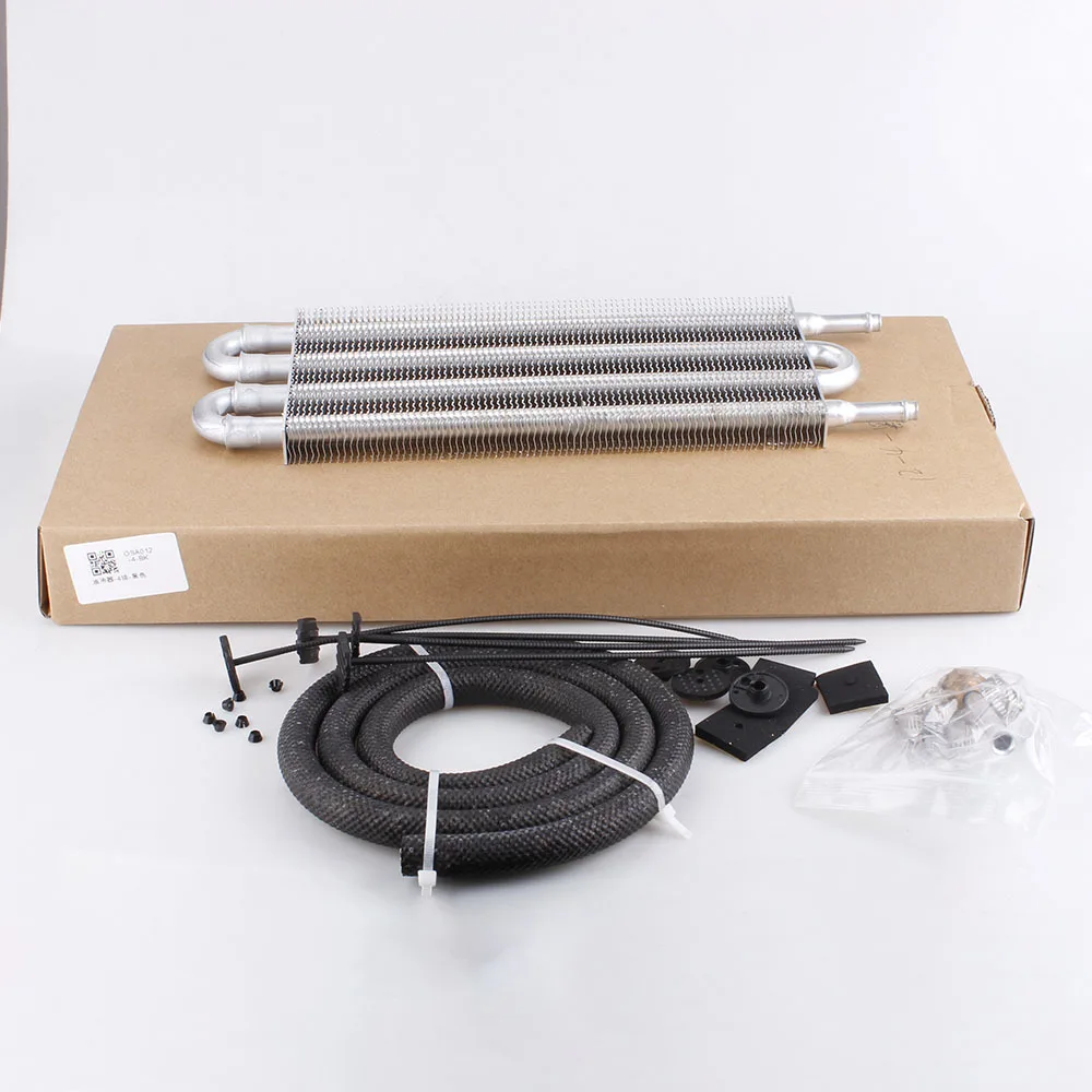 4 Row 6 Row 8 Aluminum Universal Oil Cooler Oil Radiator Car Air Conditioning Tube Belt Auto-Manual Radiator Converter Kit oil cooler kit aluminum radiator aluminum radiator kit