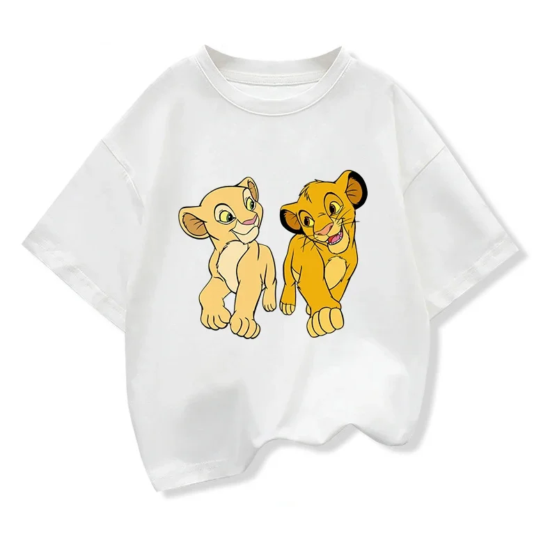 The Lion King Simba T Shirt Kids Boys Clothes White Short Sleev T-shirts Children Clothing Baby Tops 2-12 Years cotton t shirt t shirt kids t shirt