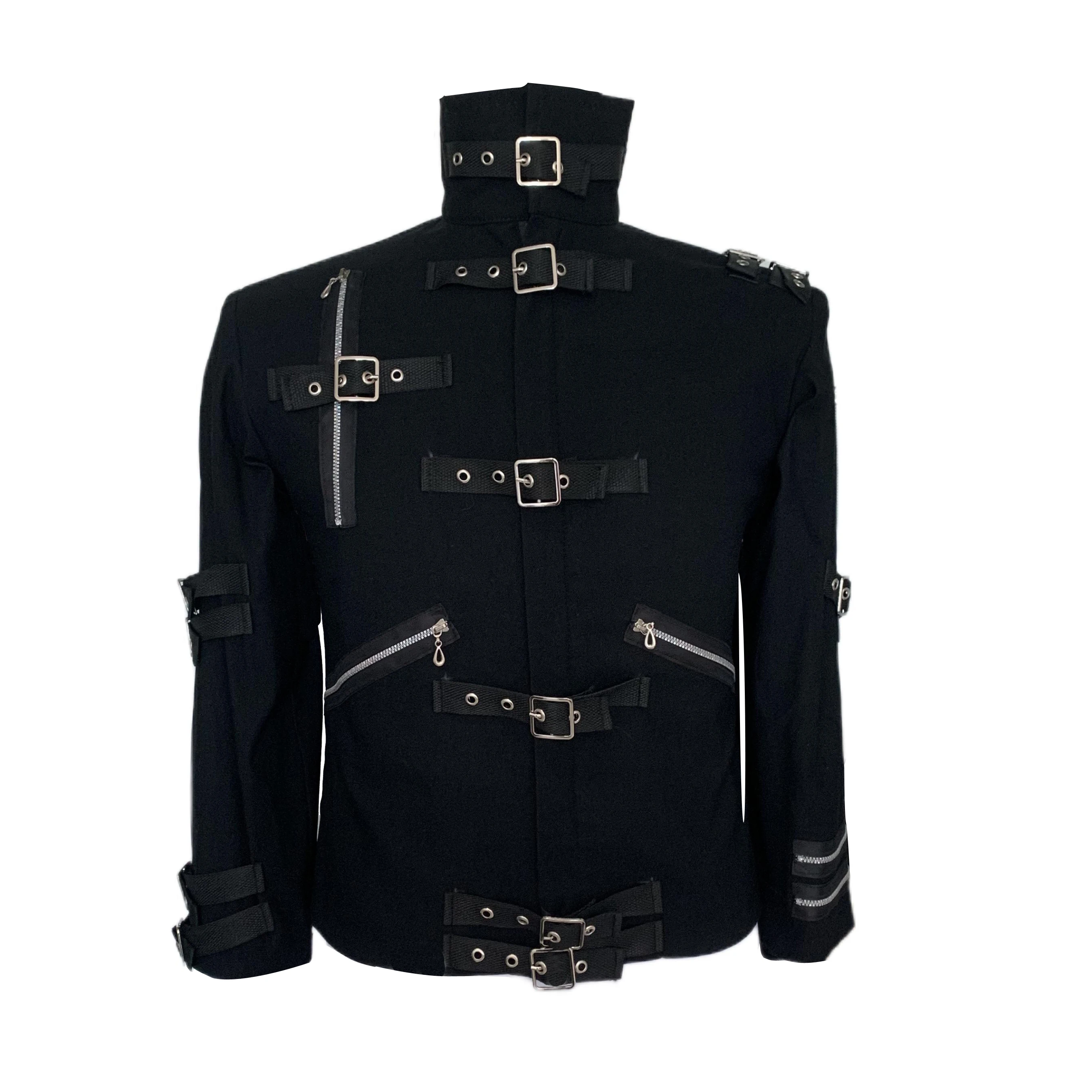 Impersonator Michael Who's BAD Concert Jacket with Punk Rivet Black Outwear 5