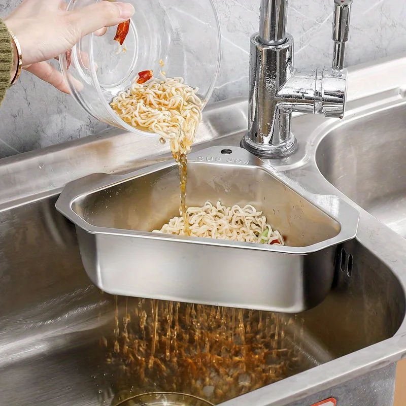 1pc Kitchen Triangular Sink Strainer Fruit Vegetable Drainer Rack Sink Filter Shelf Drain Baskets Waste Filter Kitchen Tools