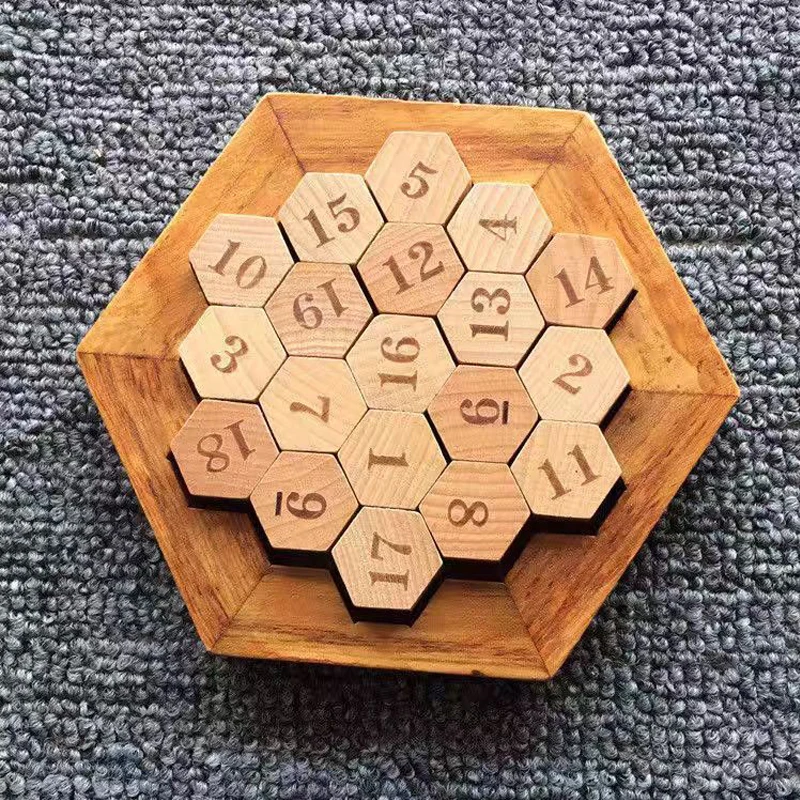 Hexagon Sudoku Number Puzzle Logical Thinking Math Games Rompecabezas De Madera Montessori Educational Toys Kids and Adults 2
