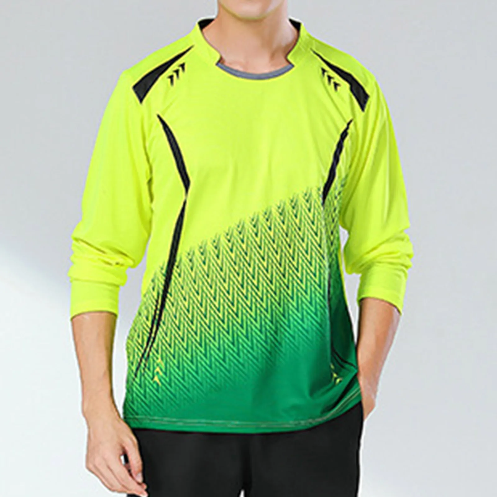 Kids Boys Soccer Goalkeeper Uniform Long Sleeve Breathable Quick-Drying T-shirt Football Training Tops Goalie Shirt Sportswear