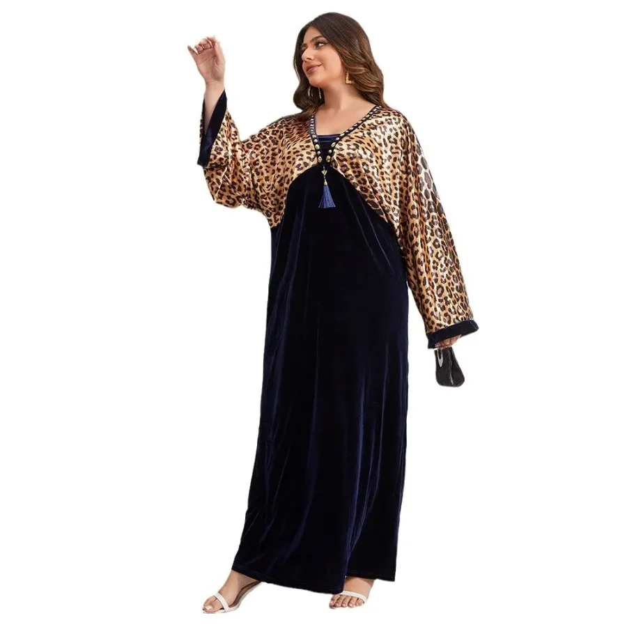 Ramadan Abaya Dubai Kaftan Muslim Dress Elegant 2024 Spring Summer Long Sleeve V-neck African Evening Dresses for Women Robe