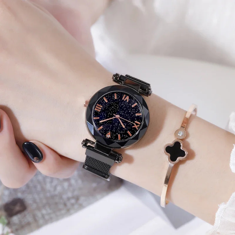 2022 New brand Starry Sky Women Watch Fashion Elegant Magnet Buckle Vibrato Purple Gold Ladies Wristwatch Luxury Women Watches 4
