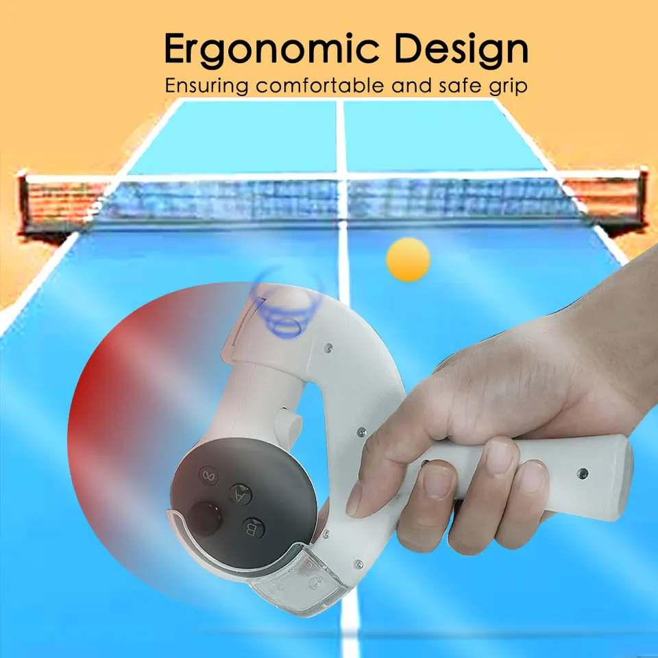 VR Poignée de raquette de tennis de table pour manette Meta Quest 3, adaptateur de pagaie de ping-pong VR pour jeu de tennis de table VR (gauche