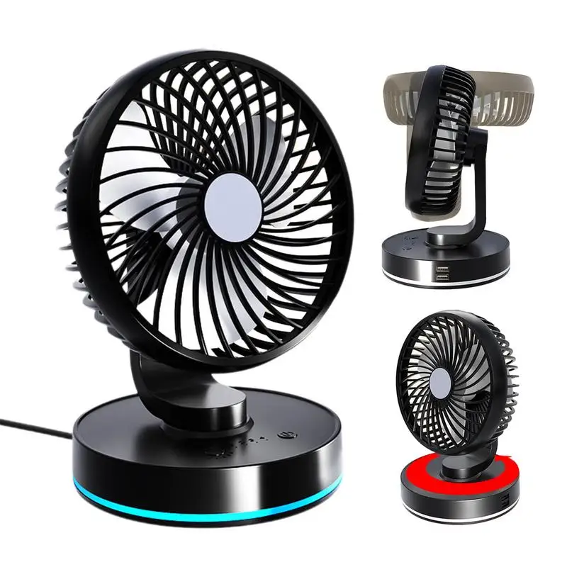

Car Dashboard Fan 4-speed Vehicle Cooling Fan 12V-24V USB Charging Travel Adjustment Center Console Cooling Fan Car Accessories