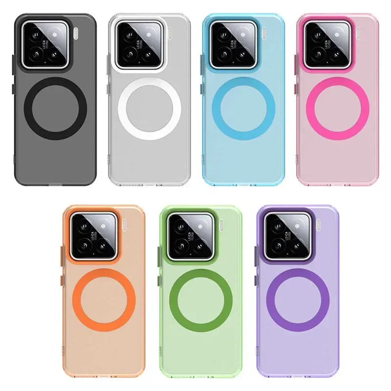 Matte Translucent Magnetic Shockproof Case with Magsafe Wireless Charging Compatibility