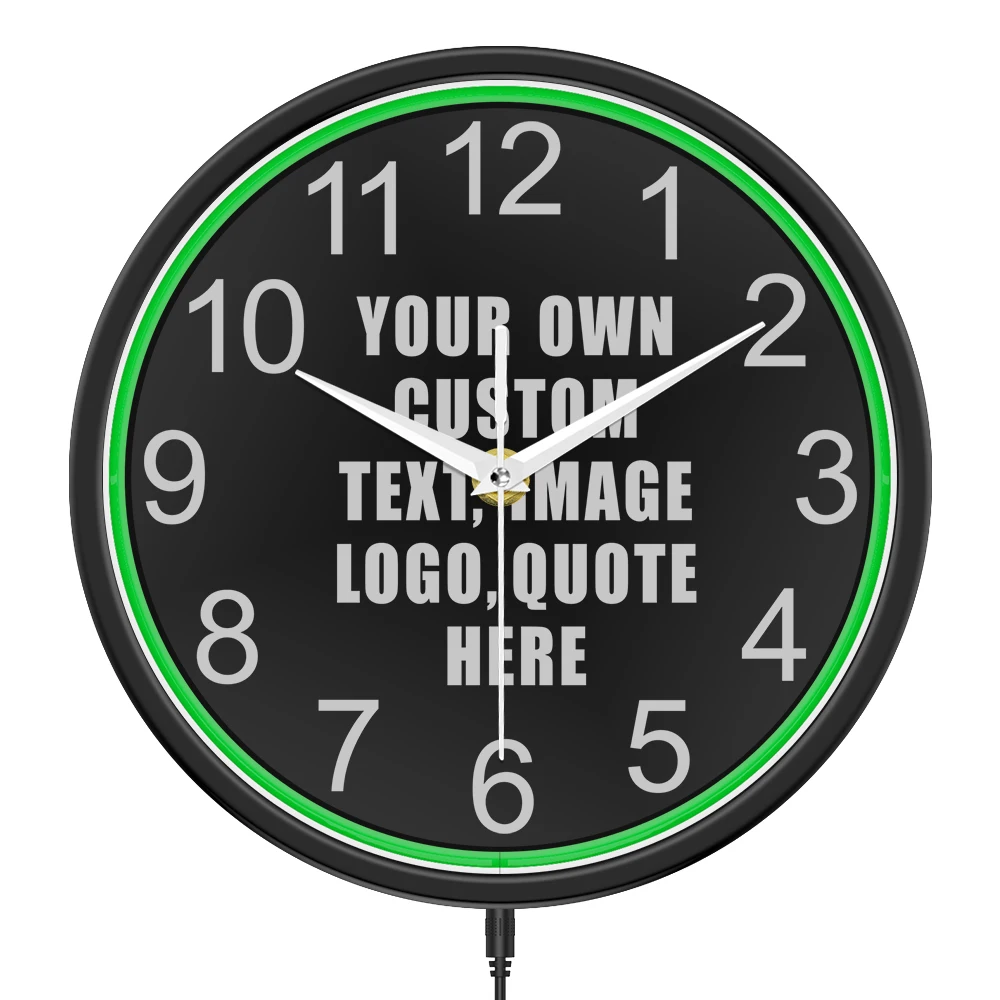 Barber Shop Red Neon Logo Metal Frame Wall Clock for Man Cave Barbering Business Sign Flexible Flex illuminated Neon Wall Clock