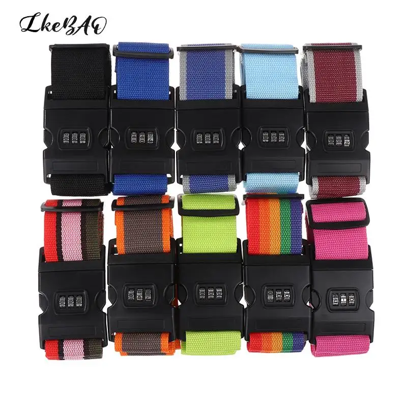 

1PCS Anti-theft Luggage Strap Bundling Belt Travel Luggage Strap Adjustable Password Lock Packing Belt Baggage Secure Lock