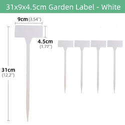 Durable Waterproof Plastic Garden Plant Labels - Set of 5/10 Nursery Tags for Herbs and Flowers Classification (B - White)
