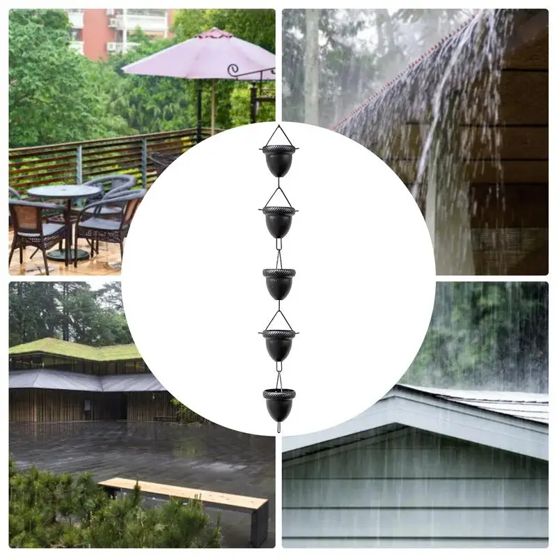 Acorn Rain Chain Rain Gutter Chain Chains For Outside Rust-Resistant Plated Garden Decor Garden