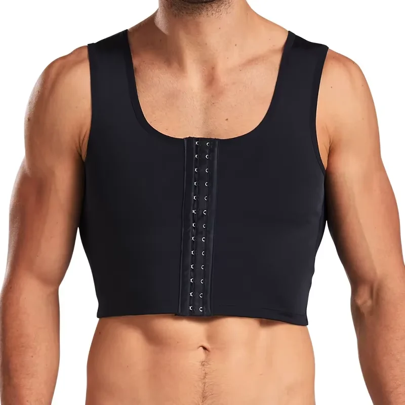 Men's Faja Compression Corset Vest Slimming Undershirt Male Corset Tank Tops Hide Gynecomastia Chest Binder
