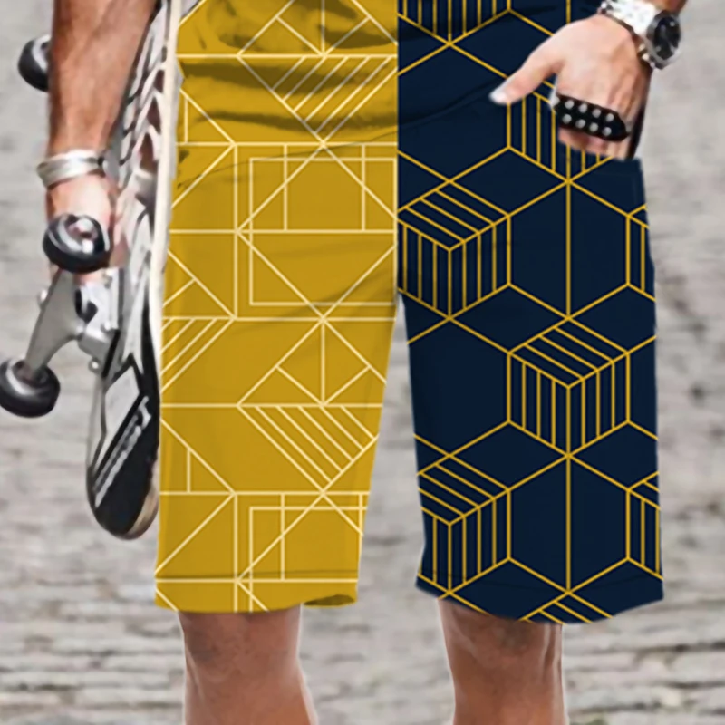 

Men's Shorts 3D Printed Abstract Pattern Casual Beach Comfortable Quick Dry Swimsuit Harajuku Elastic Waist Oversized Man Cool