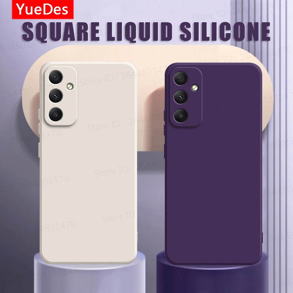 Square Liquid Silicone Shockproof Phone Case - Protective Soft Back Cover