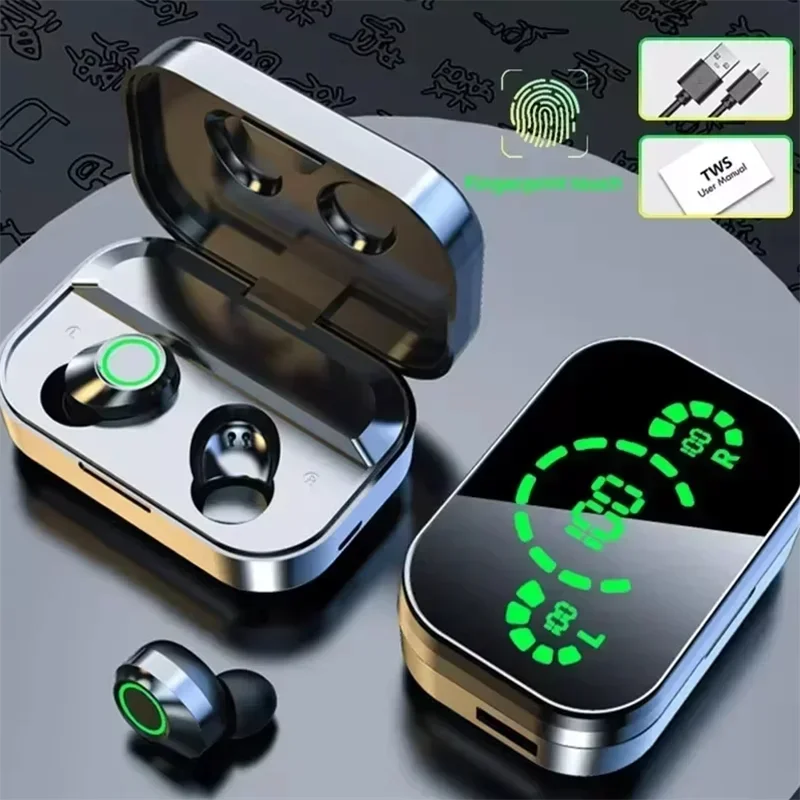 TWS Wireless Bluetooth Headset with Mic Bluetooth Earbuds Charger Box LED Fone Bluetooth Earphones Wireless Headphones 4
