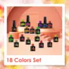 18Pcs/Set Fluorescent Partially Glowing Gel Set Nail Polish Gel Sequins Gel Set UV Semi Permanent Nail Art Varnish Manicure Kit 6