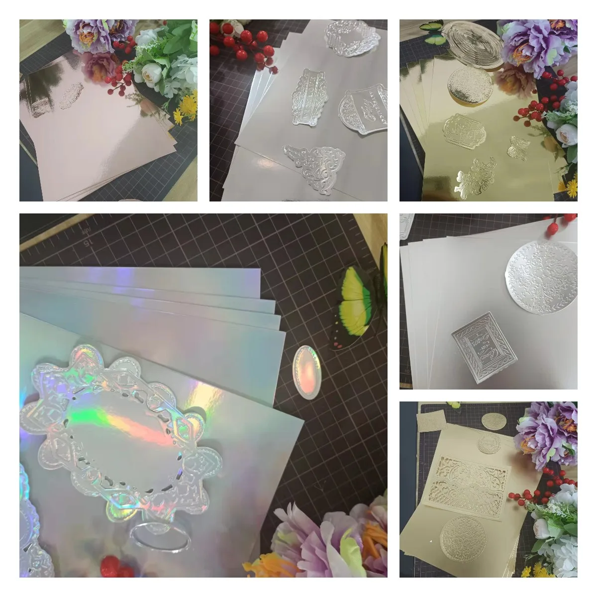 

2022 New Hot Season 36 Pieces 250gms A4 20cmx30cm, Single -sided Six Colors Cut Paper for Cutting Dies Matte Foil Card