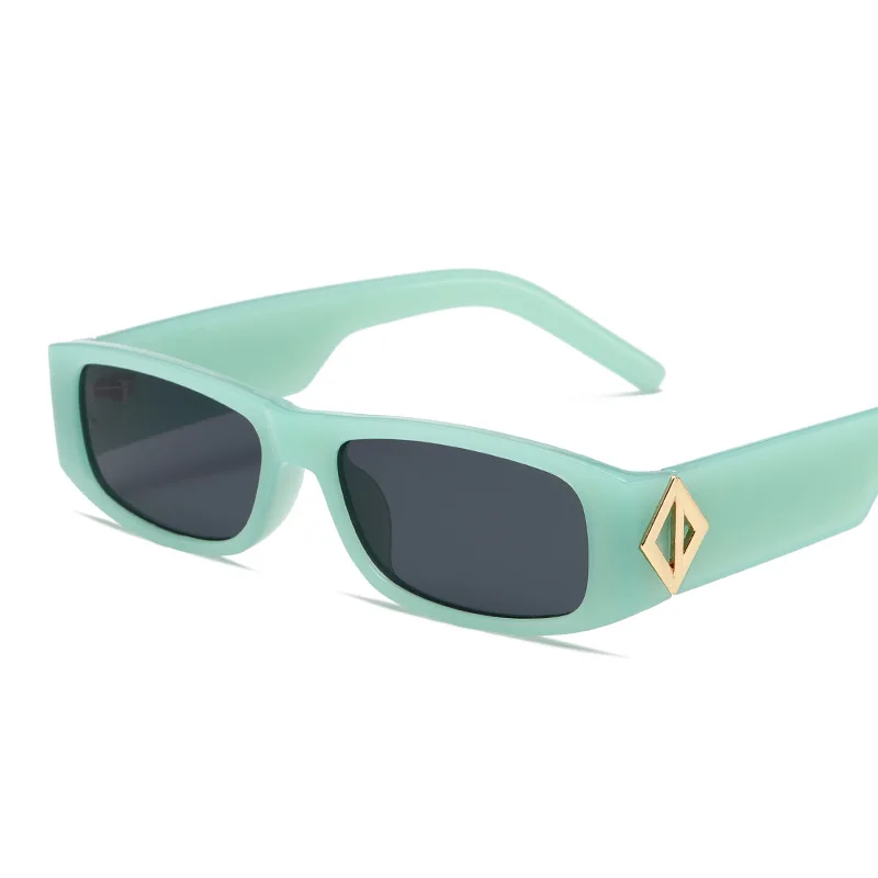 

New Rectangle Sunglasses Women Fashion Small Square Frame Vintage Brand Sun Glasses Men Shades Retro Clear Green Oculos UV400