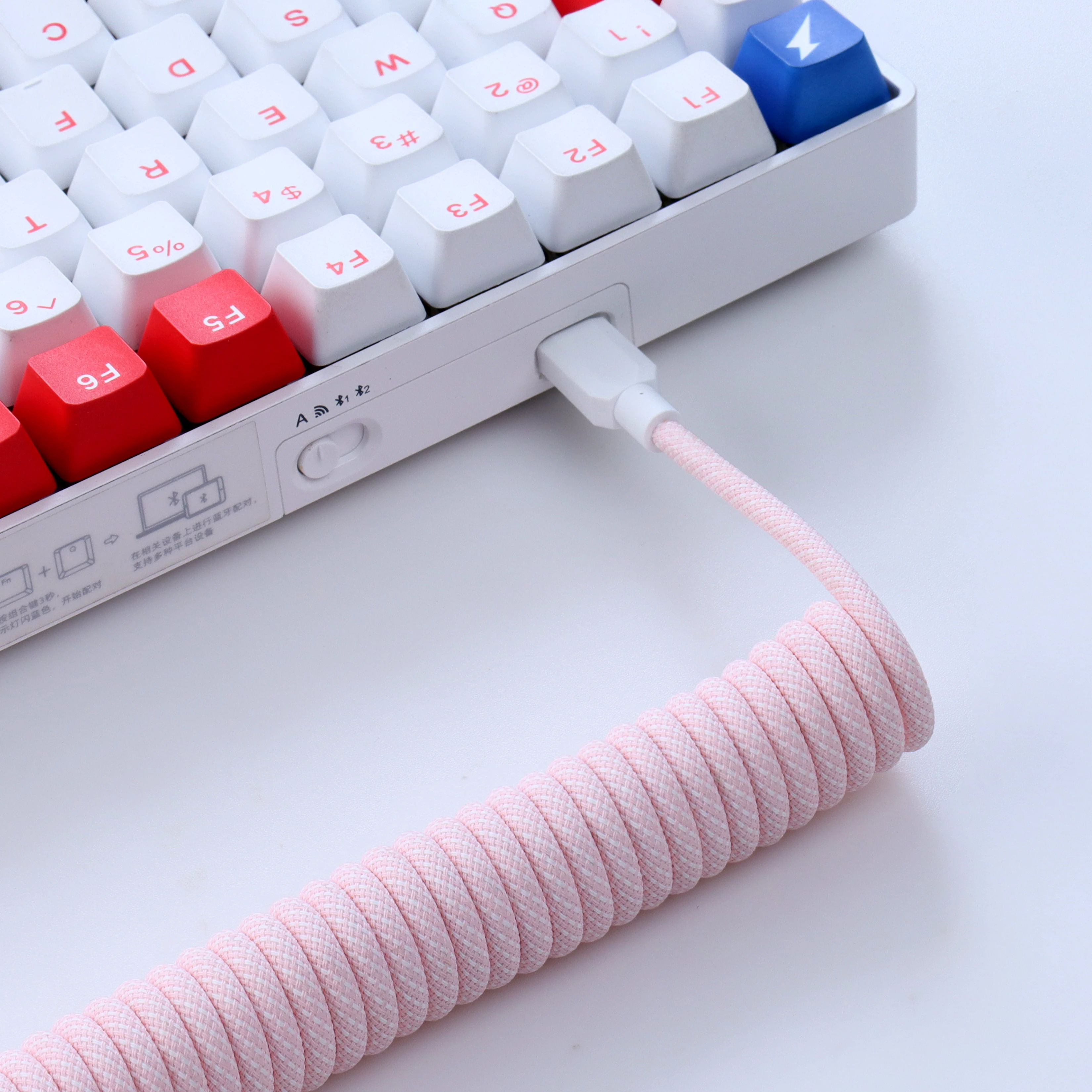 falme vokse op krans Coiled Cable Mechanical Keyboard Type C | Coiled Usb C Cable Keyboard - New  - Aliexpress