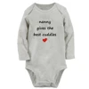 Nanny Gives The Best Cuddles Fun Baby Bodysuit Cute Boys Girls Rompers Infant Long Sleeves Jumpsuit Newborn Soft Clothes 3