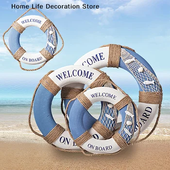 Decorazioni da Parete a Forma di Salvagente in Stile Mediterraneo, Ornamenti Nautici per Casa, Bar, Matrimoni e Artigianato