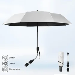 Premium Adjustable UV Protection Sun Umbrella Clamp - Portable and Versatile for Various Outdoor Settings (Silver)
