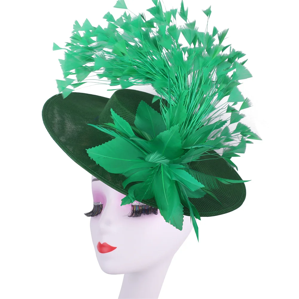 Fashion Feather Wedding Fascinator Women Formal Event Derby Headpiece Ladies Eleagnt Mariage Millinery Cap Fascinator Headpiece - 2
