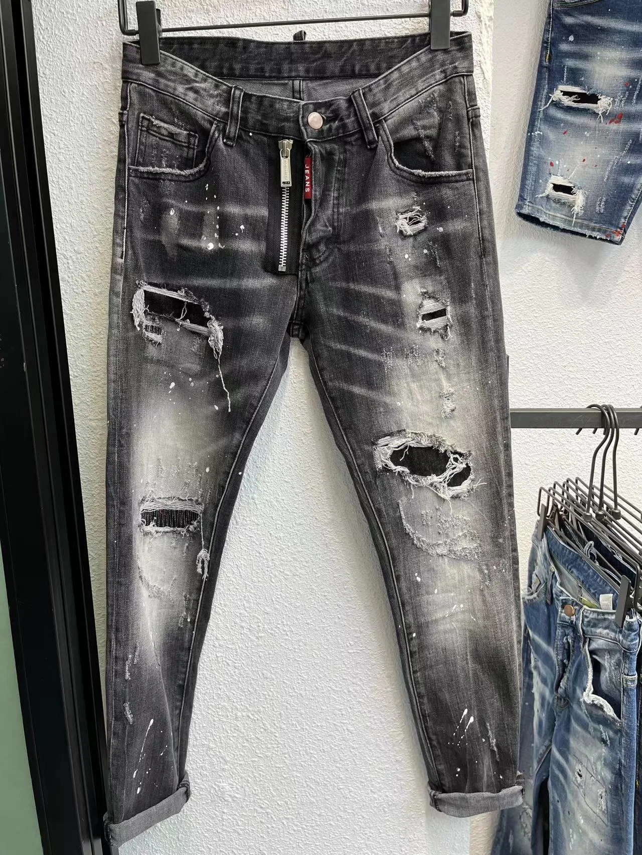 

Fashion zc9653 Men's Jeans 2022 Runway Luxury European Design party style Men's Clothing