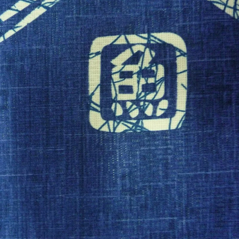 일본 노렌 출입구 커튼, 고대 캐릭터 물고기 태피스트리, 홈 데코, 블루, 33x59 인치