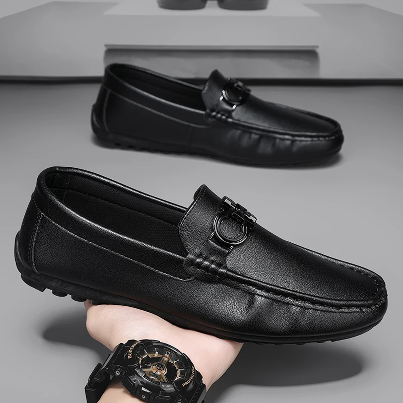 2024 New Men's Casual Fashion, Men's Boat Shoes, Driving Shoes, Men's Bean Shoes, Soft Sole Casual Leather Shoes