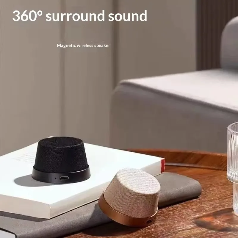 Compact Magnetic Bluetooth Speaker with Phone Stand, 360° Surround Sound, Waterproof, TWS Pairing, Portable