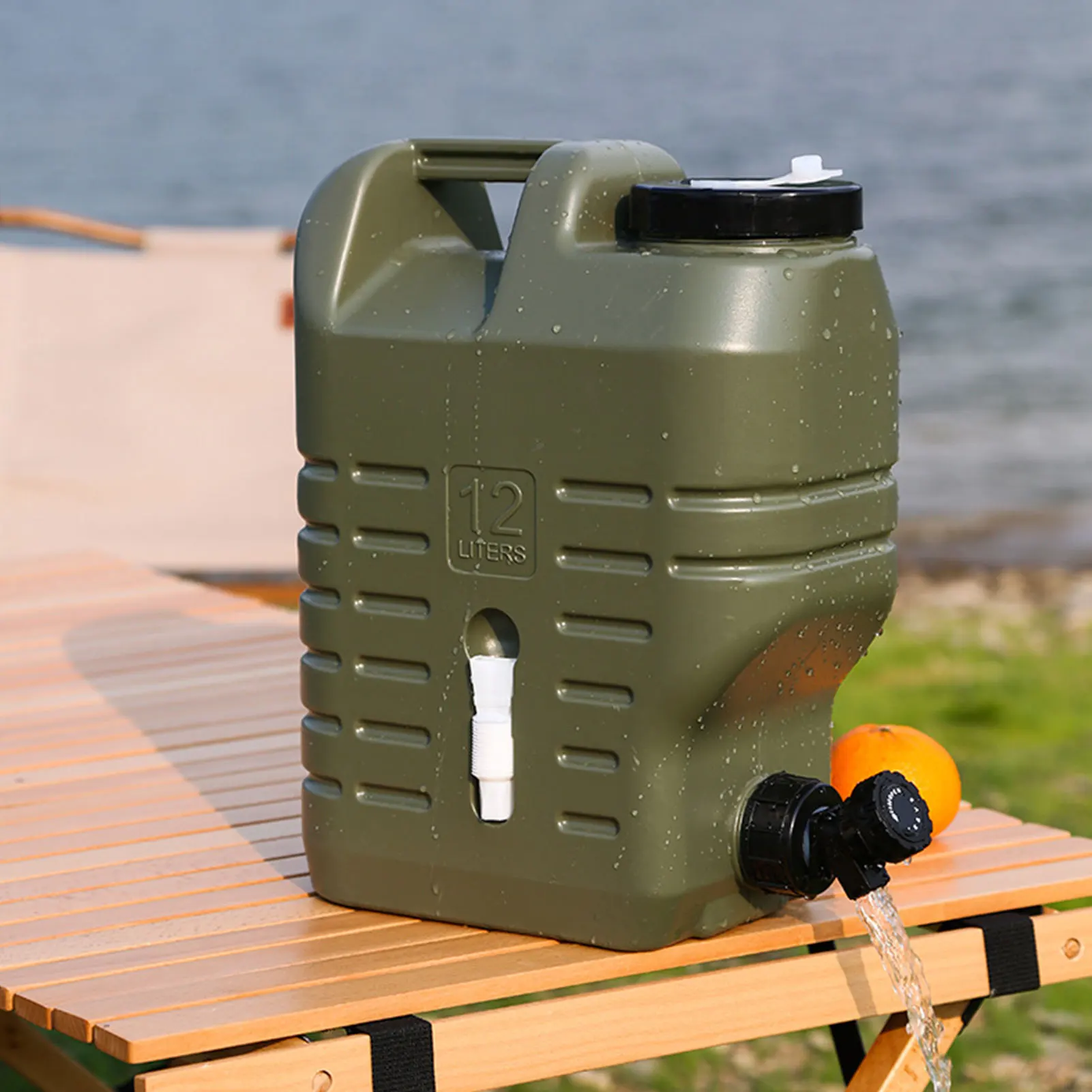 Camping Wasser behälter Wasser behälter mit abnehmbarem Abfluss hahn pe Trinkwasser  kanister bpa kostenlos für Outdoor-Wander camping