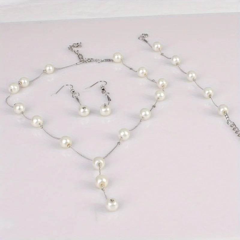 Jewelry Set for Women Long Pendant Necklace Earrings Bracelet