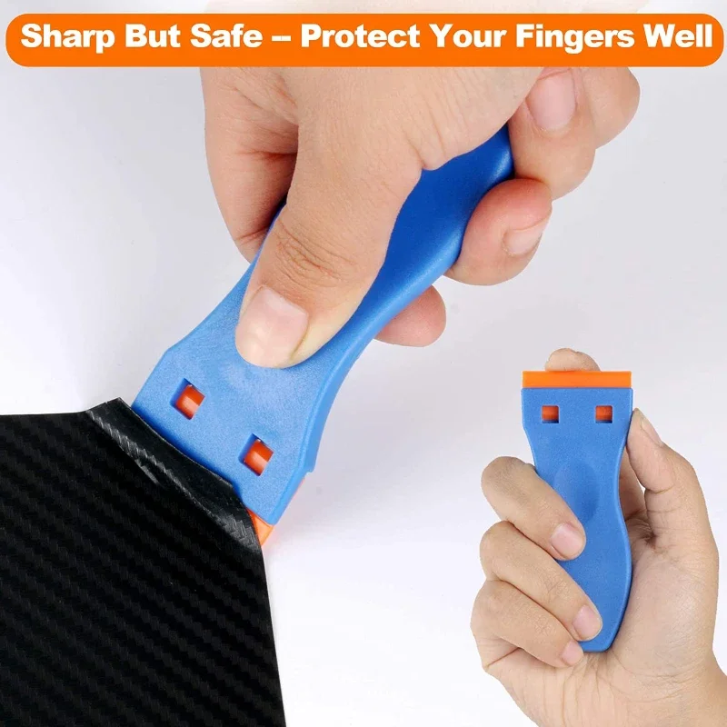 Razor 1PC Plastic Scraper Tool 10PCS Plastic Blades for Removing Glue, Sticker, Decals, Tint from Car Window and Glass