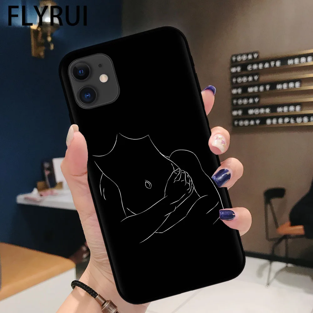 Чехол для телефона с абстрактной линией для iPhone 11 12 13 Pro Max Mini X  7 8 Plus XR XS SE20 | AliExpress
