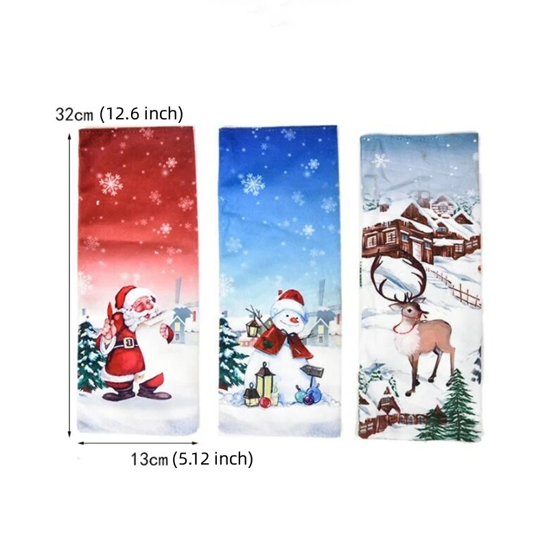 Wine Bottle Cover Christmas Non-woven Sequins Santa Claus Snowman Ornaments