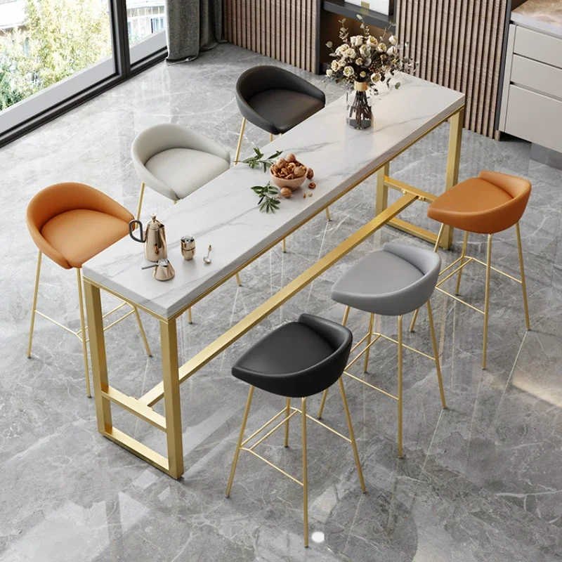 

Light Luxury Bar Chair Backrest Living Room Modern Bar Stool High Stool Dining Chairs Kitchen Counter Stools Home Bar Furniture