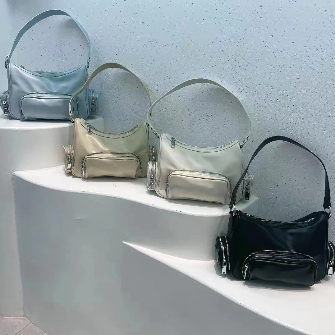 High Quality Women Shoulder Bag Pu Leather Crossbody Bag Multi-pockets Messenger Bag Patchwork Leather Purse Soft Handbag