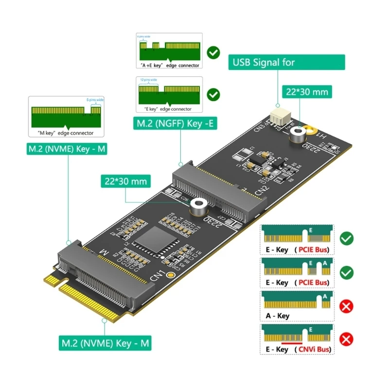 데스크탑 컴퓨터용 PCIe M.2 드라이브 및 WiFi 6 호환 5 2 확장 카드