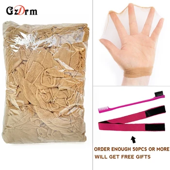 Wholesale HD Wig Caps High Quality Transparent HD Hair Nets Weave Nylon Stretchy Lace Front Wig Cap for Women Men Light Brown