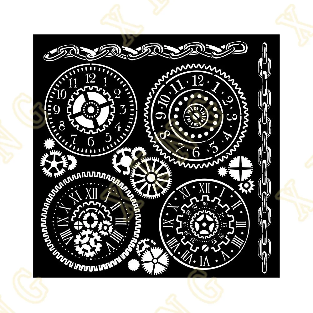 

Gears Stencil DIY Layering Stencils Wall Painting Scrapbook Coloring Embossing Album Decorative Paper Card Template