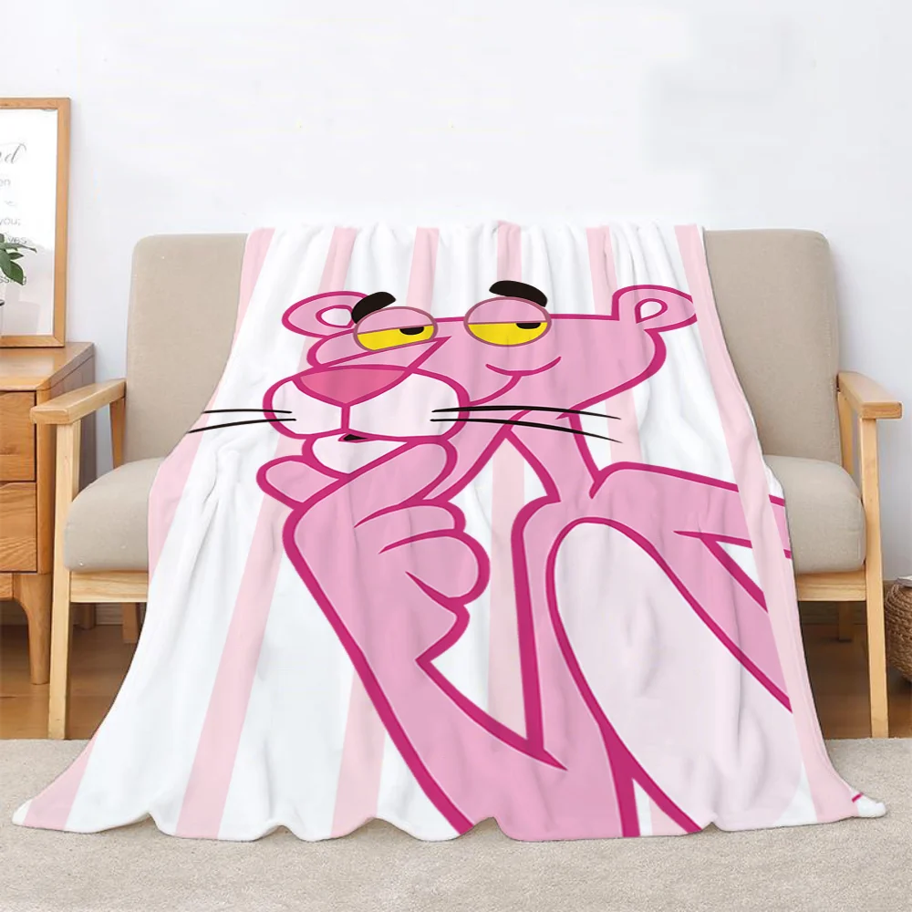 Interior for Home Pink Panther Knitted Plaid Personalized Blanket for Sofa Decoration Thin Wadding Blanket Bed Luxury Bedding 3