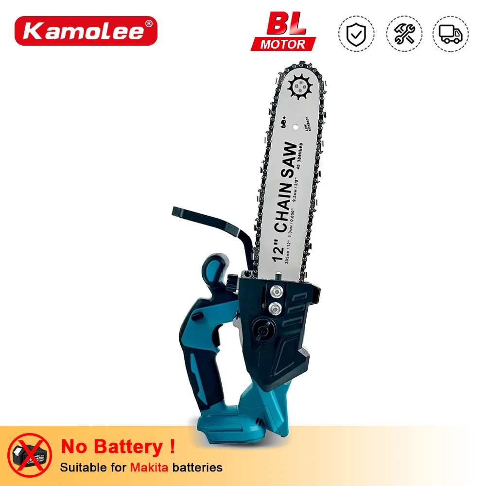 KAMOLEE Electric Chainsaw 12 Inch, Brushless Cordless Lubricating Oil Lithium Battery Wood Cutter Woodwork Garden Tools