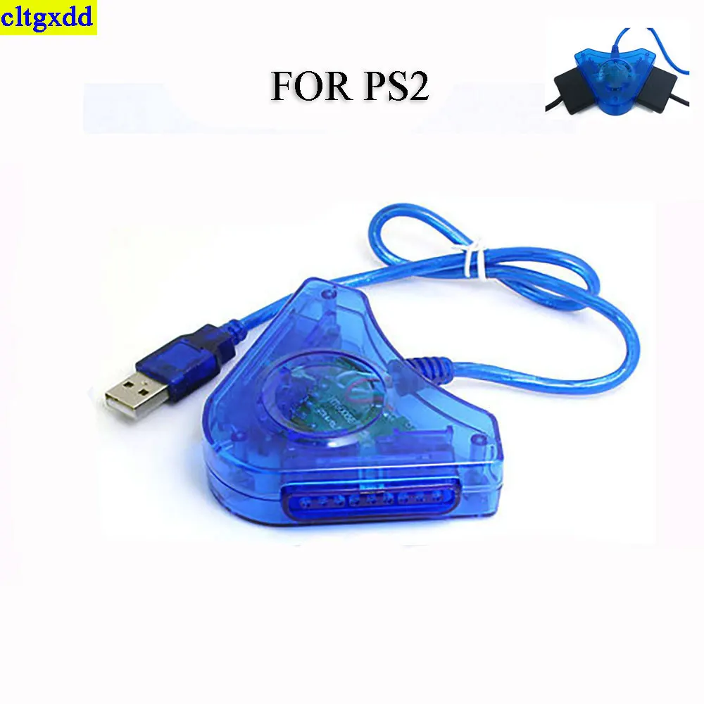 1-unidad-de-controlador-USB-triangular-azul-s-lido-para-PS2-adaptador ...